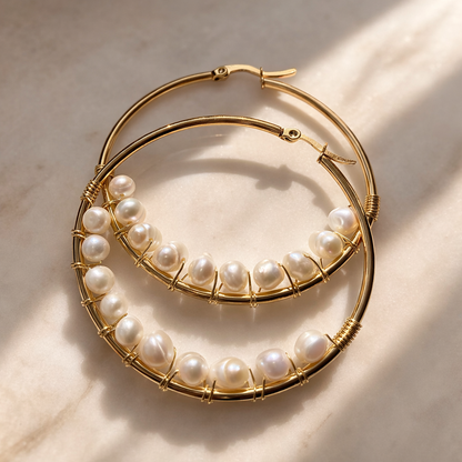 Portofino Pearl Hoops