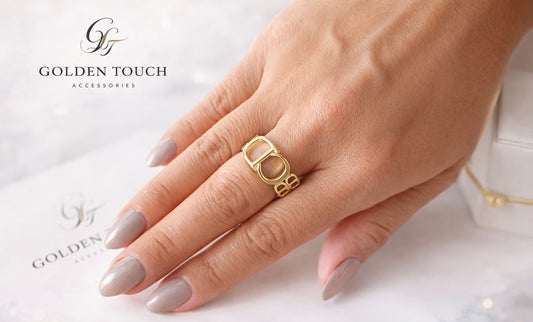 Contemporary Link Ring – Bold Band