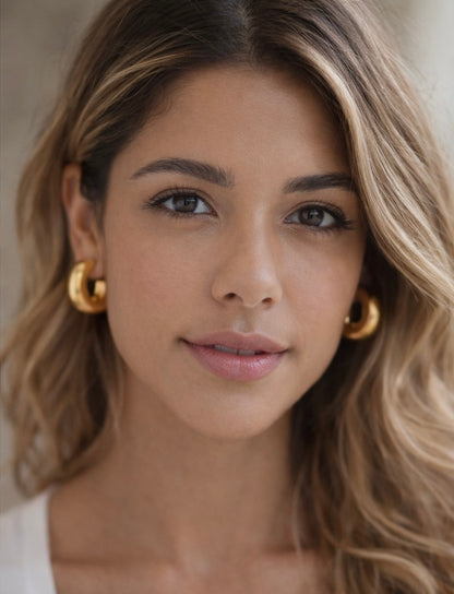 Bold Polished Gold Dome Hoops