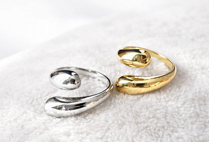 Modern Teardrop Open Ring Adjustable