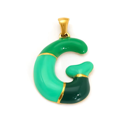 Custom Enamel Initial Necklace  – Miami Inspired Colors Stainless Steel