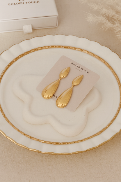 Gold Double Teardrop Earrings