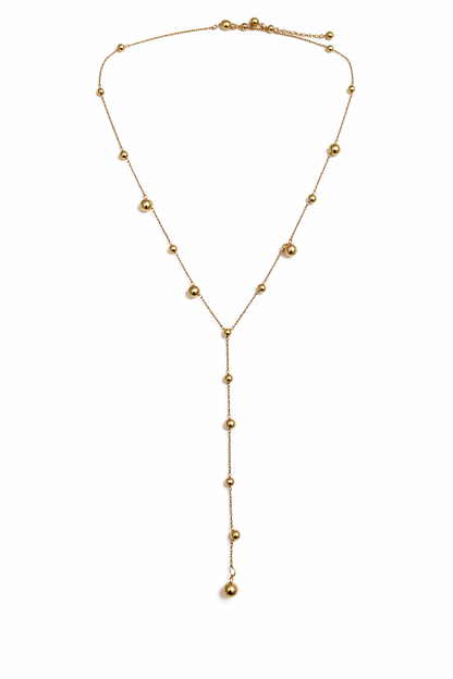 Golden Drop Lariat Necklace