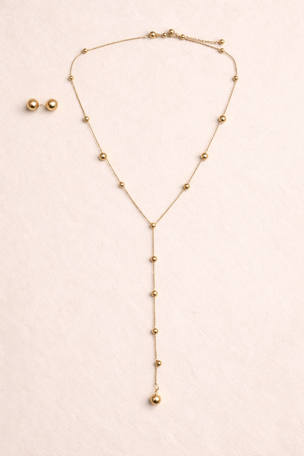 Golden Drop Lariat Necklace