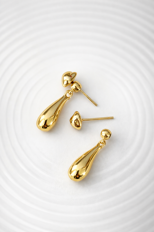 Gold Mini Teardrop Stud Earrings