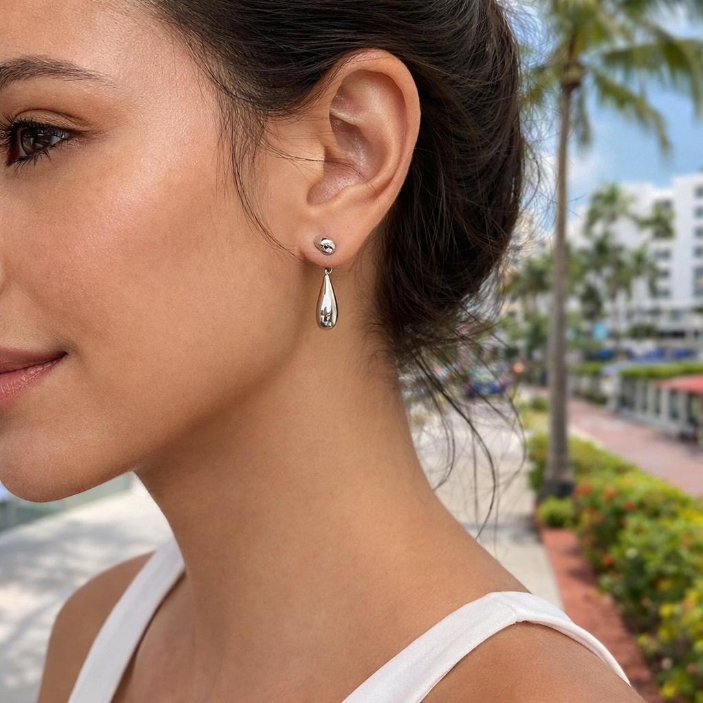 Gold Mini Teardrop Stud Earrings