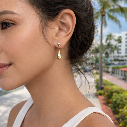 Gold Mini Teardrop Stud Earrings