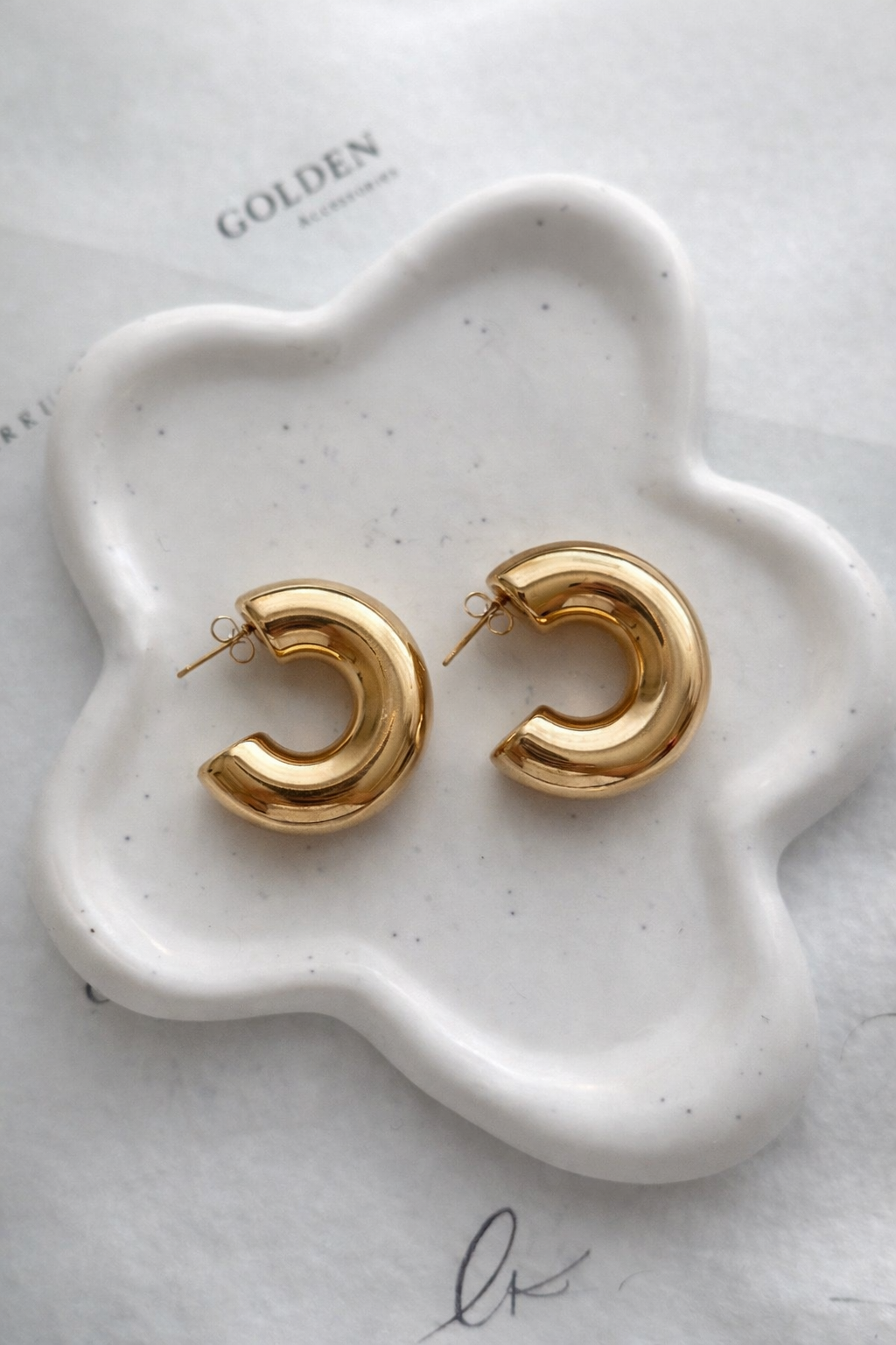 Bold Polished Gold Dome Hoops