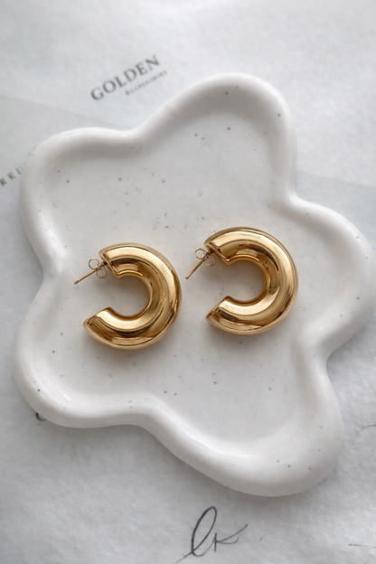 Bold Polished Gold Dome Hoops