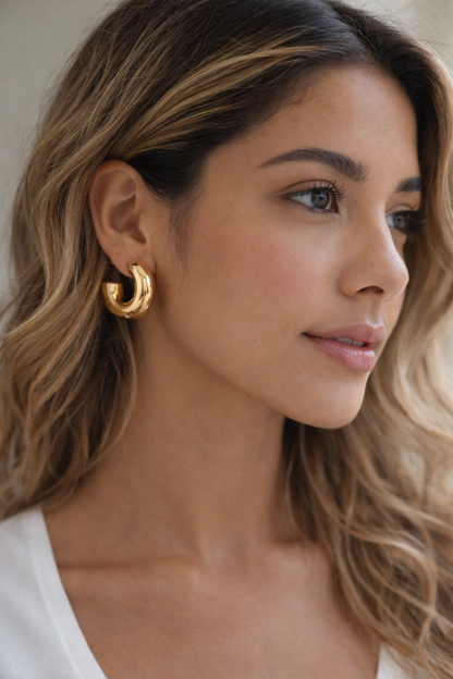 Bold Polished Gold Dome Hoops