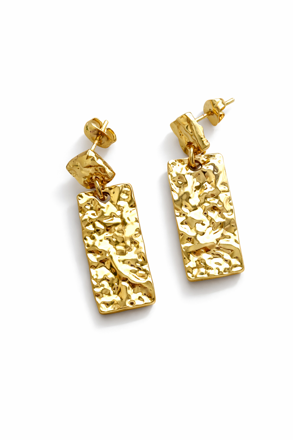 Golden Hour Textured Rectangle Earrings