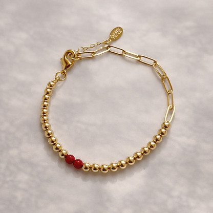 Scarlet Heart Gold Jewelry Set – Necklace, Bracelet & Earrings