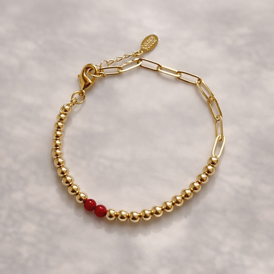 Scarlet Heart Gold Jewelry Set – Necklace, Bracelet & Earrings