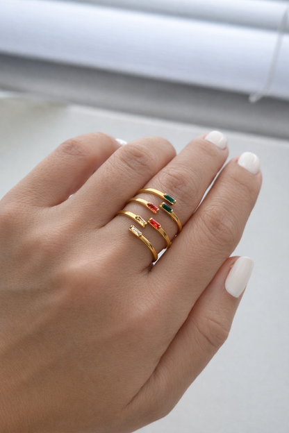 Dainty Open Band Baguette Ring