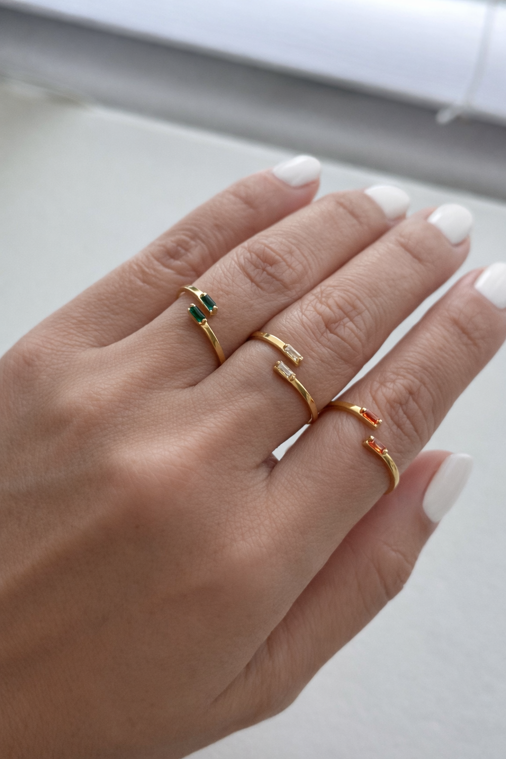 Dainty Open Band Baguette Ring
