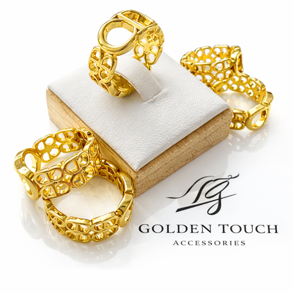 Contemporary Link Ring – Bold Band