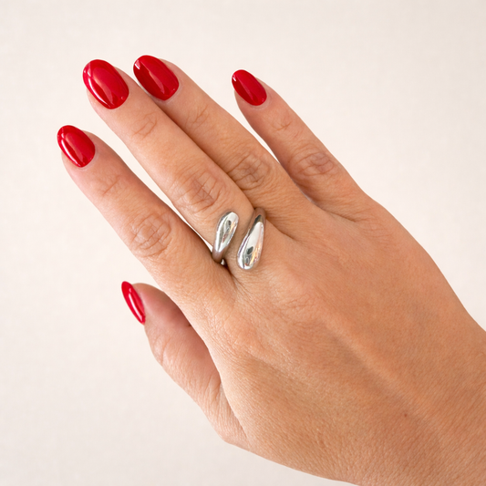Modern Teardrop Open Ring Adjustable