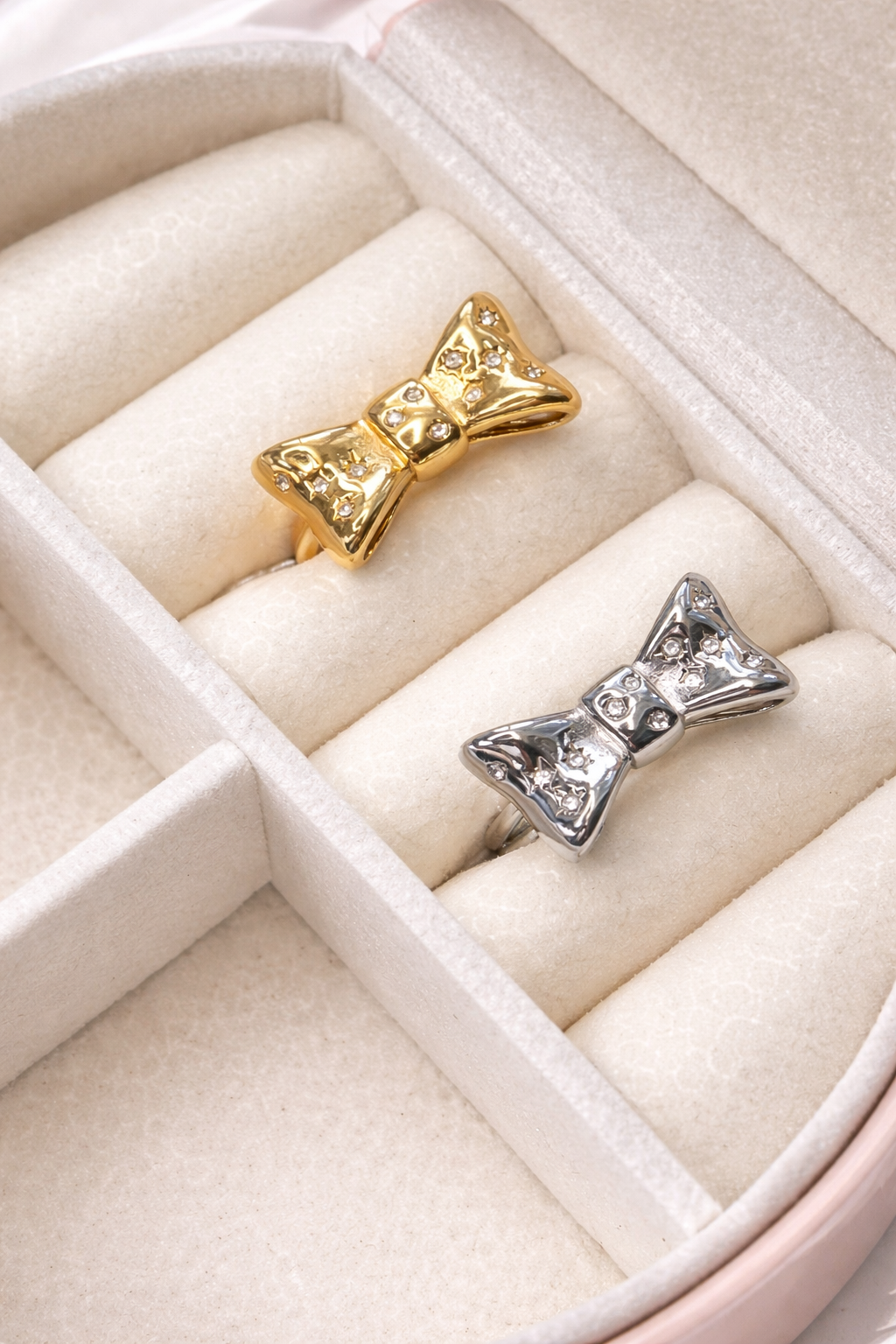 Dainty Bow CZ Ring – Minimal Everyday Sparkle