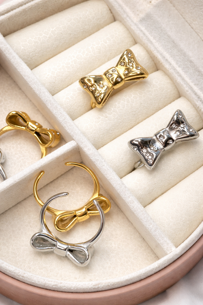 Dainty Bow CZ Ring – Minimal Everyday Sparkle