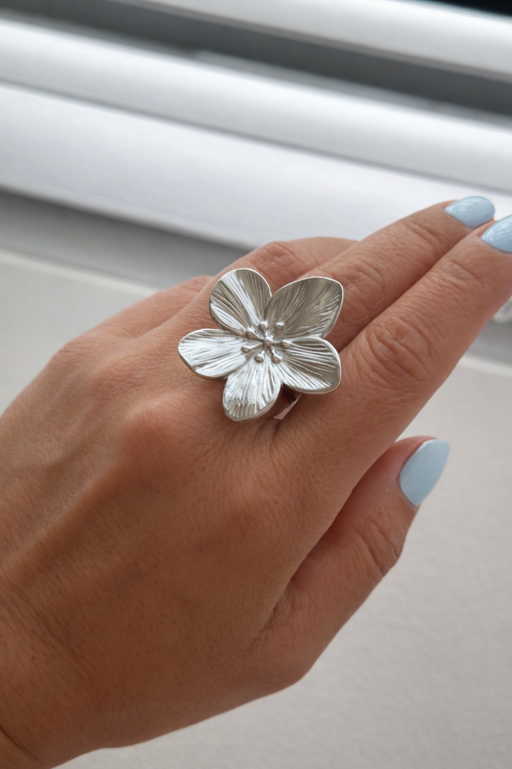 Golden Bloom Floral Statement Ring