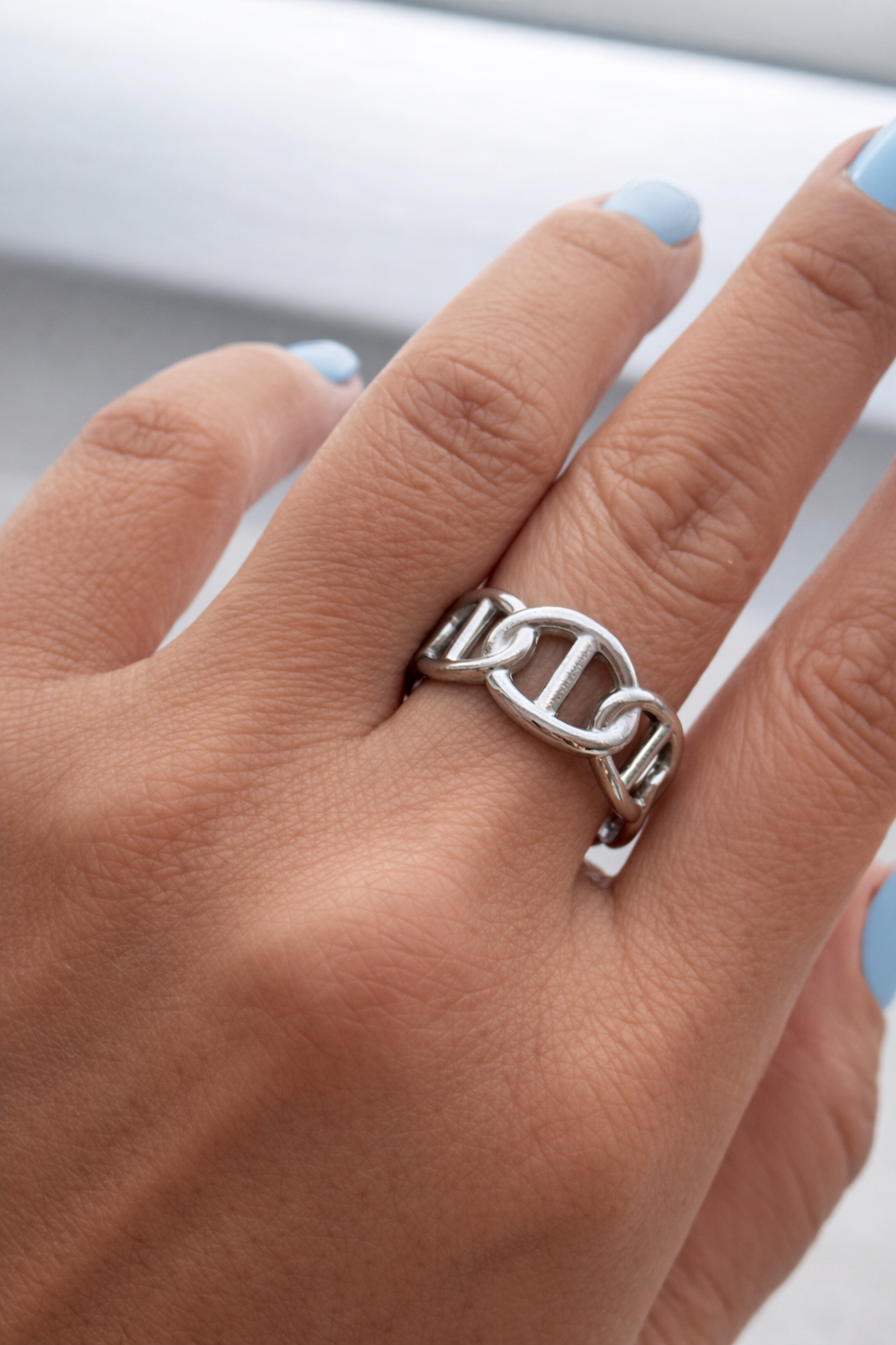 Modern Chain Link Ring Adjustable