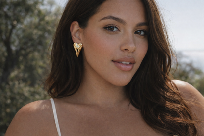 Molten Heart Stud Earrings