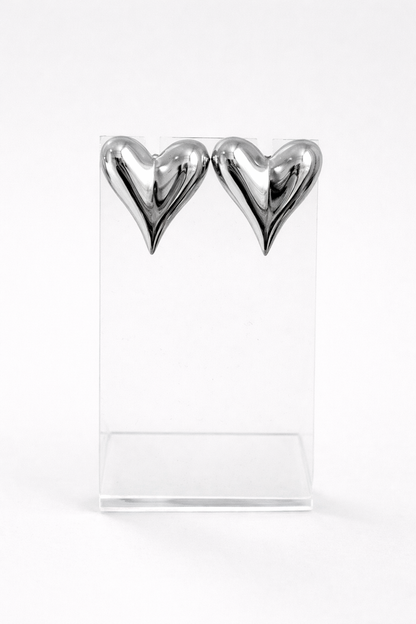 Molten Heart Stud Earrings