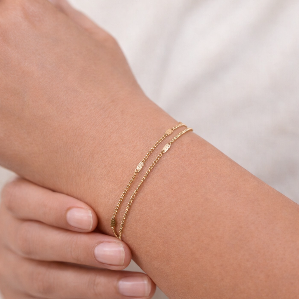 Gaby Modern- Minimal Gold Flat Chain Bracelet