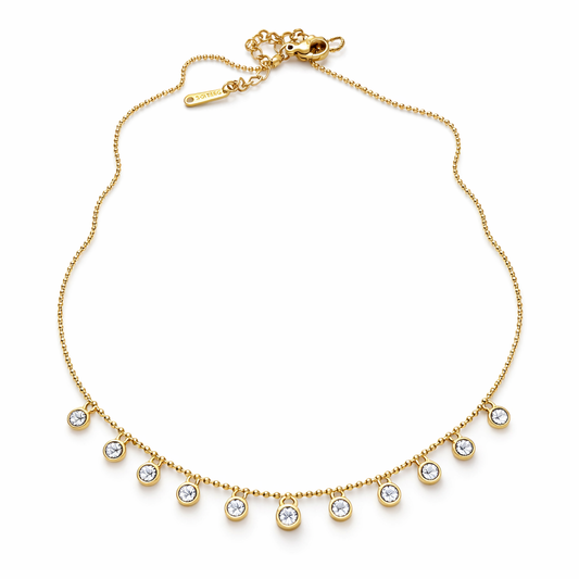 Shakira Gold Drop Chain Charms Necklace