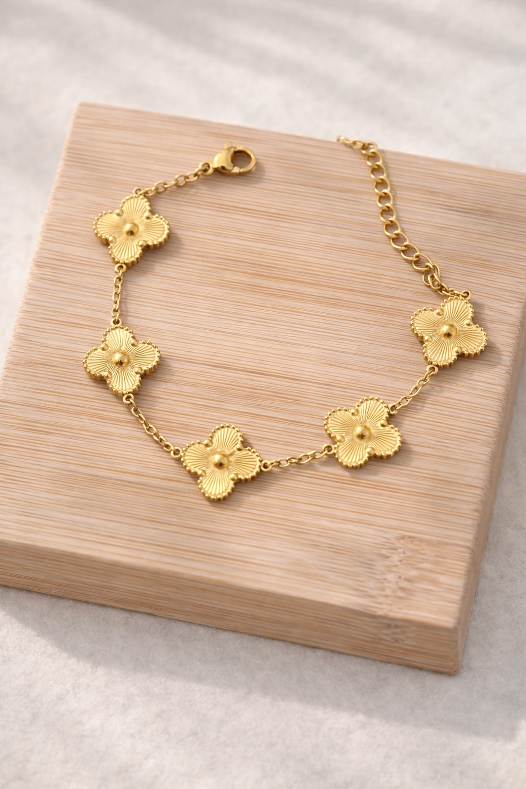 Golden Clover Chain Bracelet | Titanium Steel  Link Bracelet