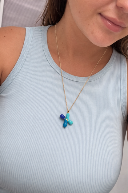 Custom Enamel Initial Necklace  – Miami Inspired Colors Stainless Steel