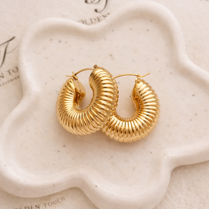 Golden Ridge Hoop Earrings