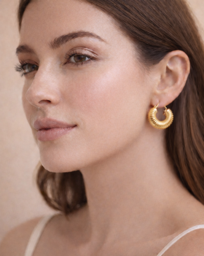Golden Ridge Hoop Earrings