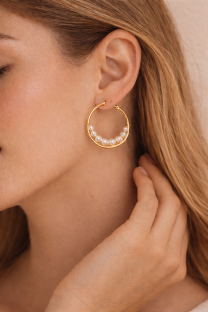 Portofino Pearl Hoops