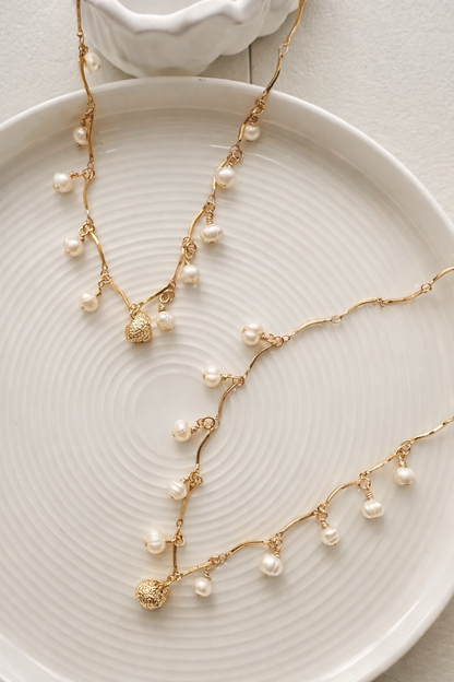 Golden Wave Fresh Water Pearl Necklace