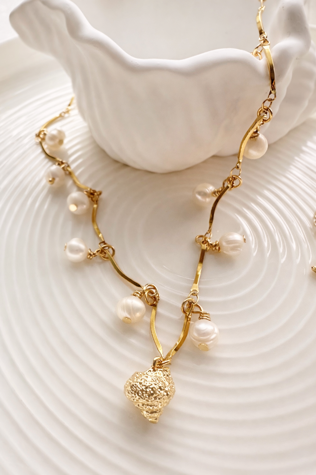 Golden Wave Fresh Water Pearl Necklace