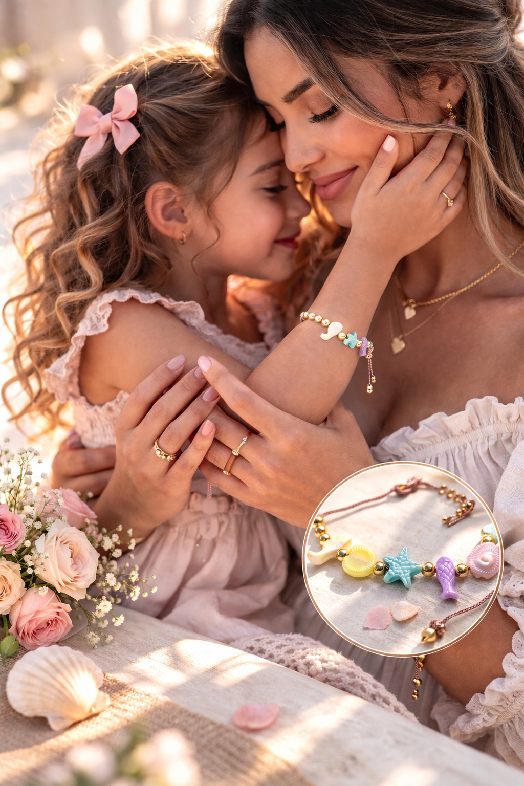 Mommy & Me Matching Bracelet Set – Adjustable Beach Charm Bracelet