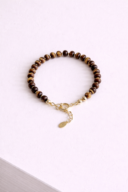 Tiger Eye & Mother of Pearl Bolt Necklcace Set