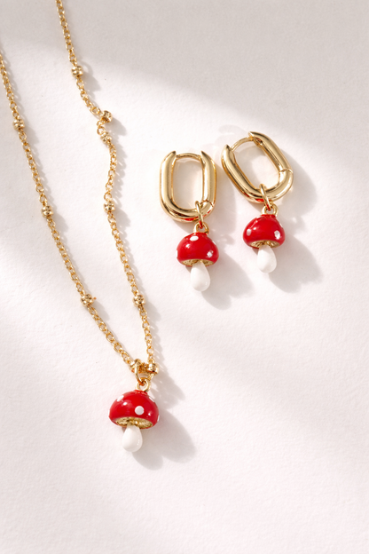 Mini Mushroom Charm Necklace
