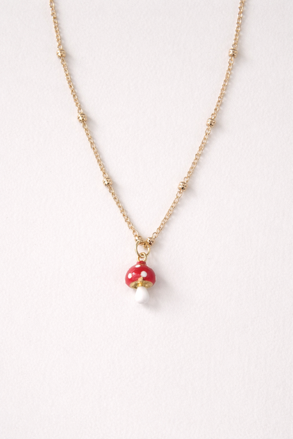 Mini Mushroom Charm Necklace