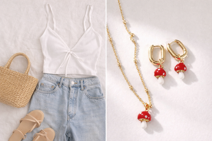 Mini Mushroom Charm Necklace