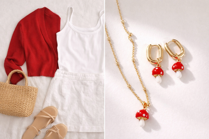 Mini Mushroom Charm Necklace