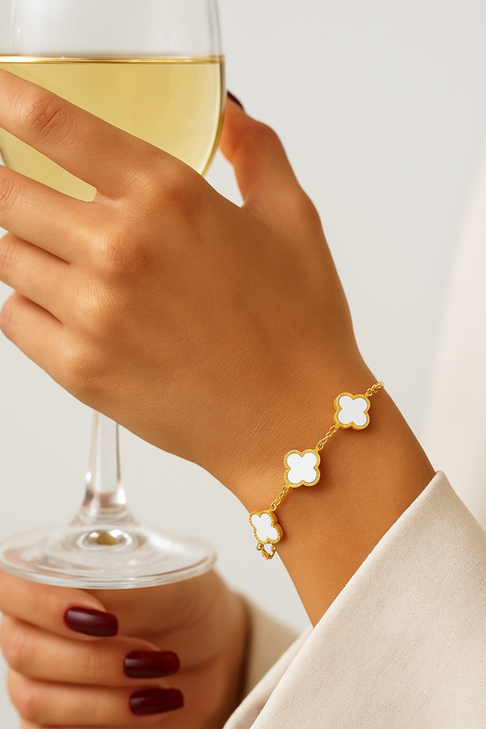 White Clover Chain Bracelet