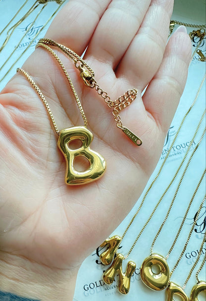 Bubble Initial Necklace