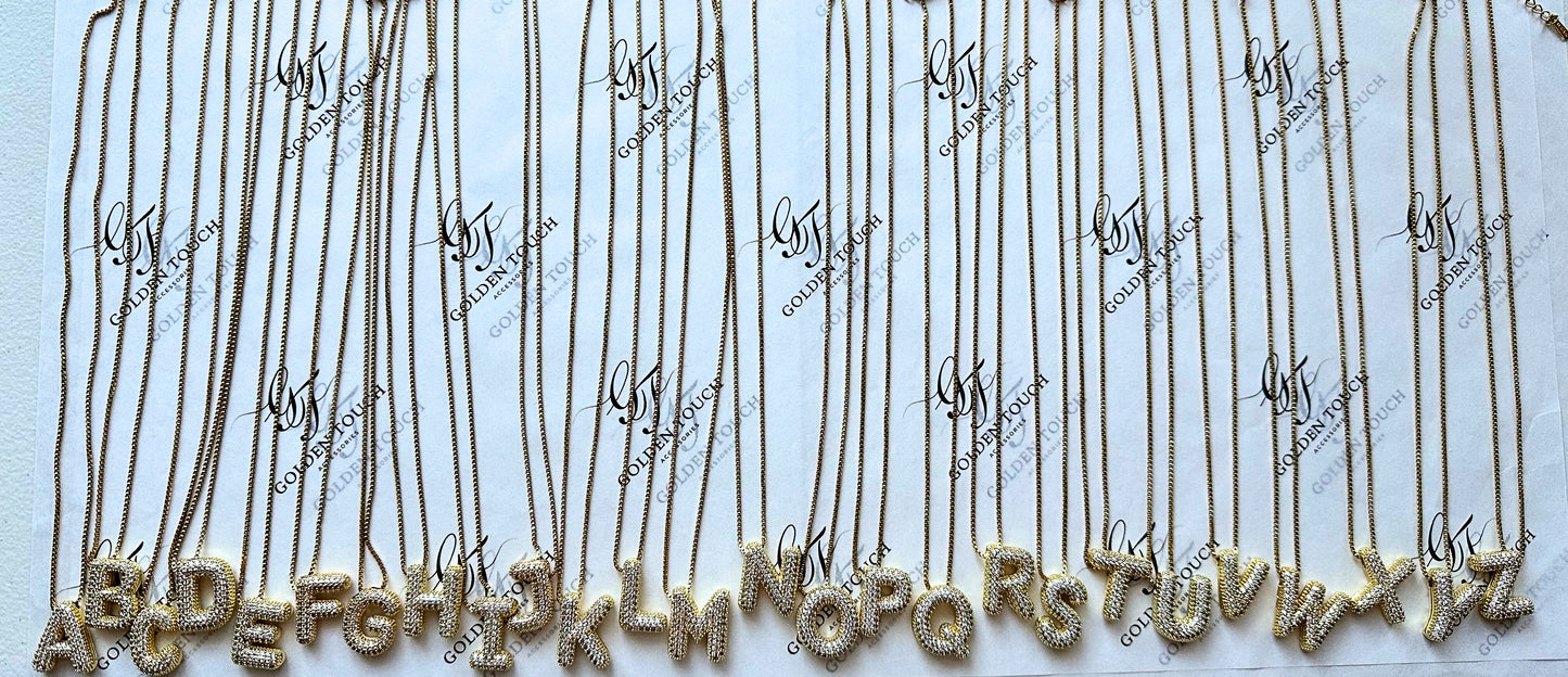 Sparkling Bubble Initial Necklace