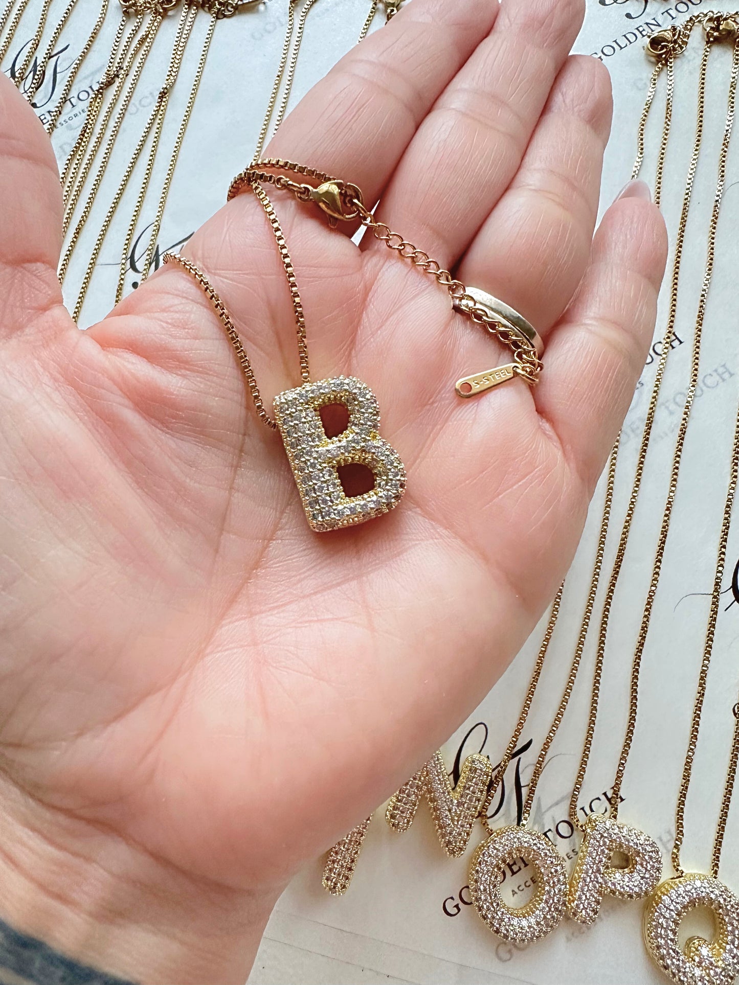 Sparkling Bubble Initial Necklace