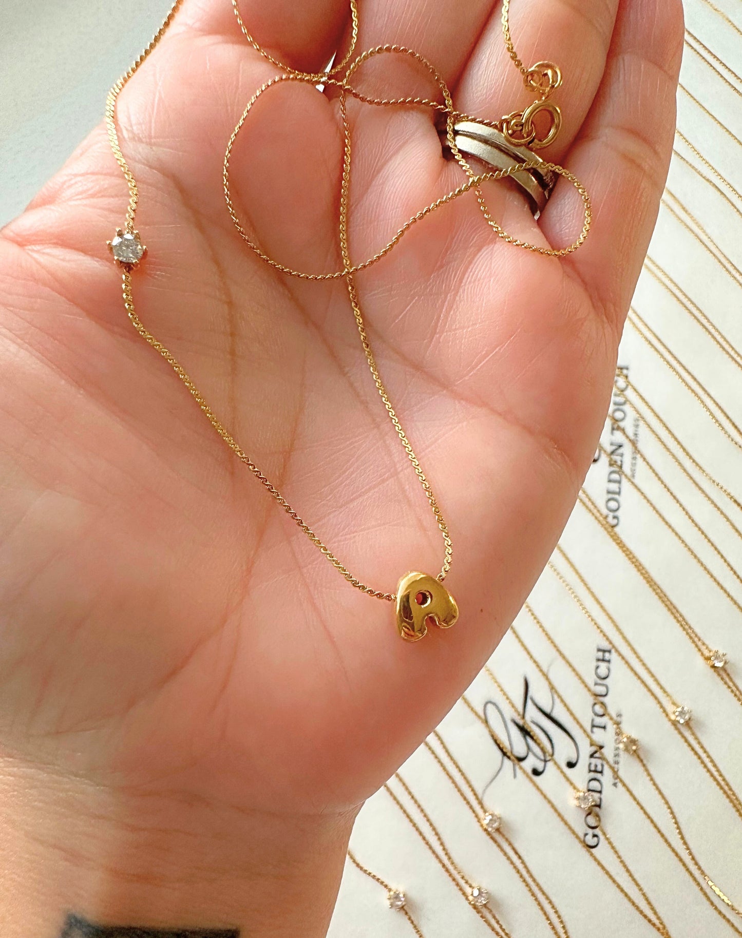 Mini Bubble Letter Necklace