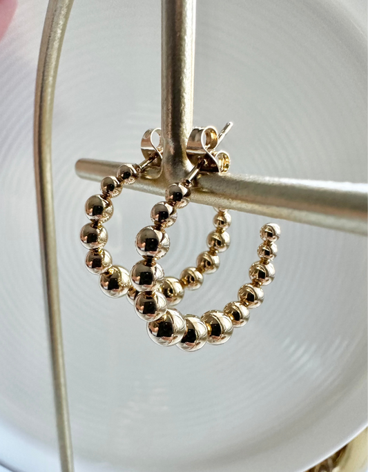Elena Beaded Medium Hoops