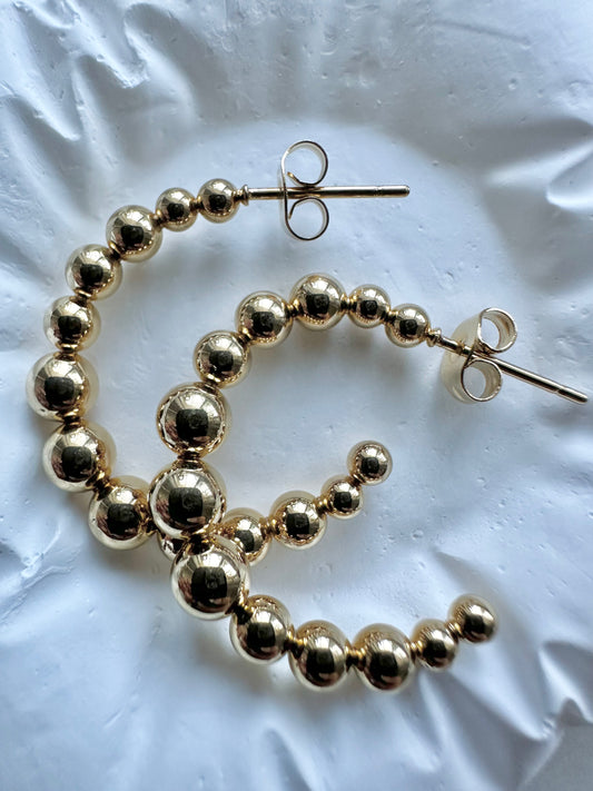 Elena Beaded Medium Hoops