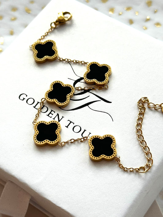Black Clover Chain Bracelet